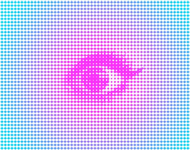 Vector illustration of Halftone vector of female eye