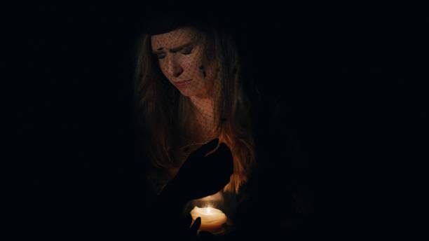 A woman in mourning.