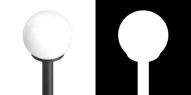 3D rendering illustration of a round garden lamp