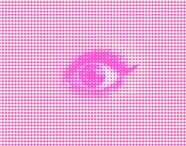 Vector illustration of Halftone vector of female eye