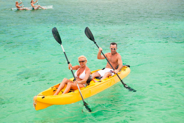 istock Couple kayaking in Caribbean Sea 165141135
