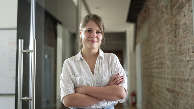 Confident businesswoman in modern office