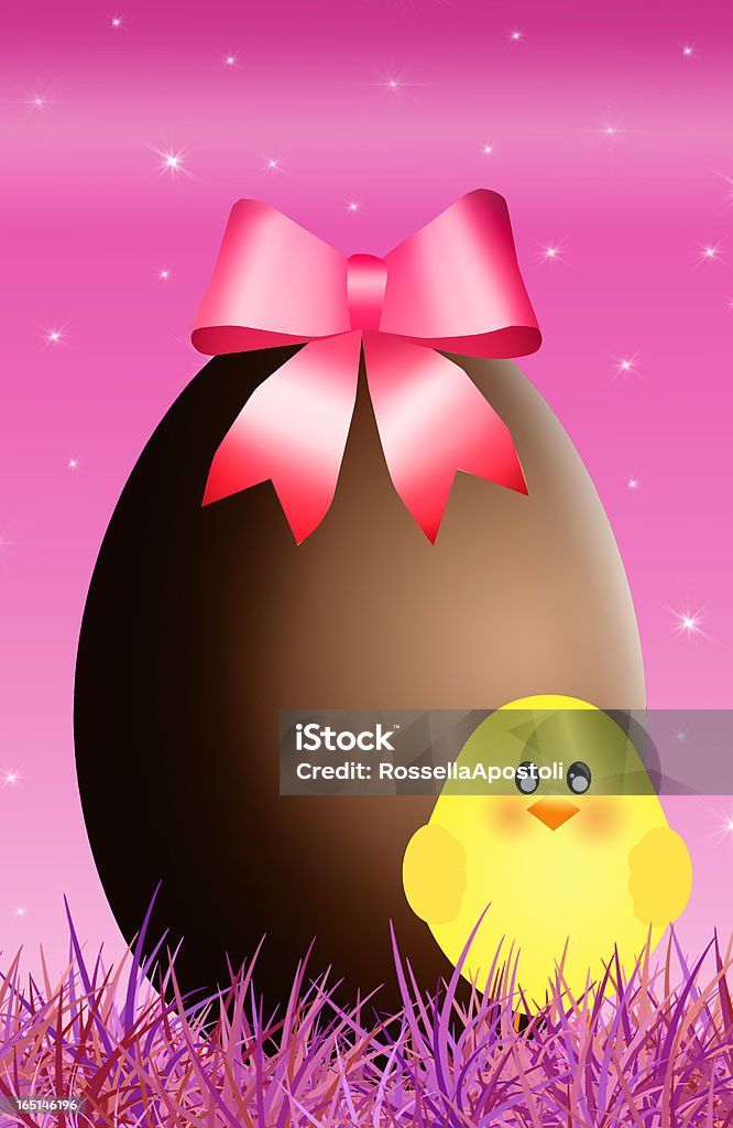 Schokolade Ei mit Kükenmotiv - Lizenzfrei April Stock-Illustration