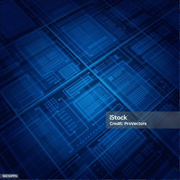 Abstrakte Technologievektorhintergrunddatenbank Stock Vektor Art und mehr Bilder von Abstrakt - Abstrakt, Bildhintergrund, Blau