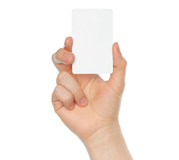 istock Hand holds charge card on white background 165153602