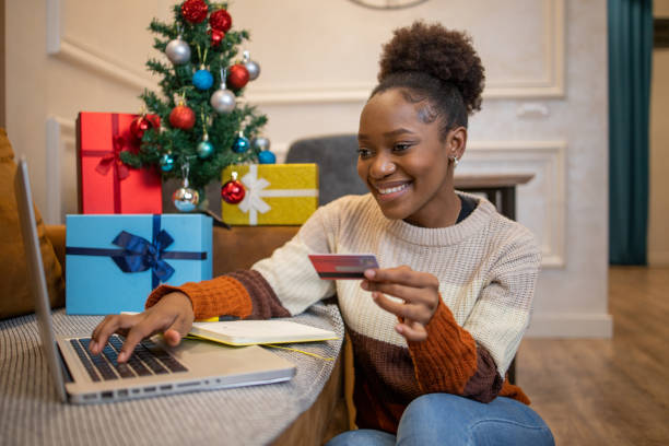 istock Happy woman celebrating Christmas 1651618720