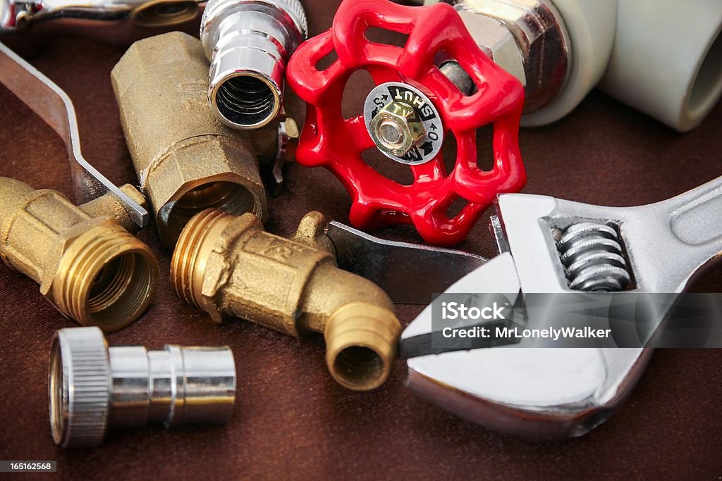 Tools Working tools background. Brass Stock Photo
