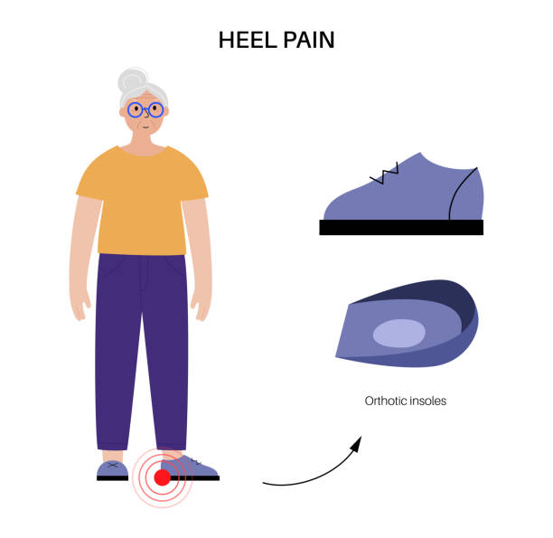 buty ortopedyczne i wkładki - insoles orthotic human foot podiatry stock illustrations