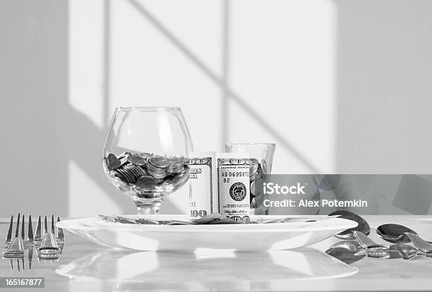 Table Served With Moneys Dishes Stock Photo - Download Image Now - Banking, Banquet, Currency