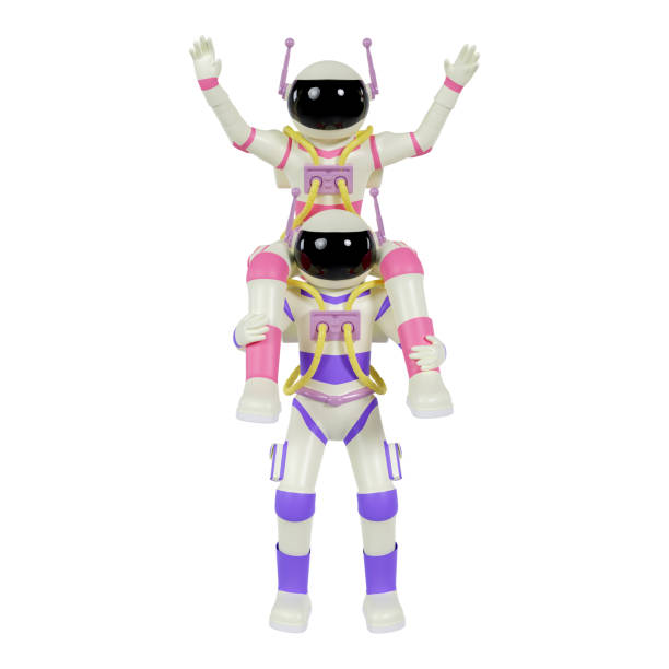 istock 3d illustration of a happy astronaut couple. 3d rendering 1651683290