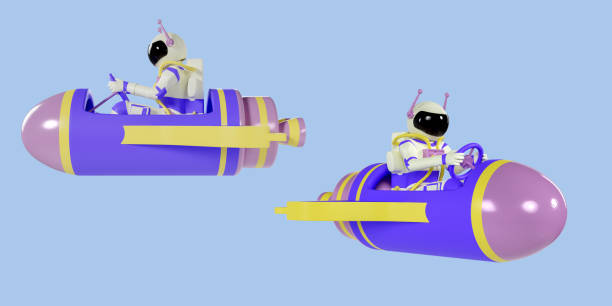 istock 3d illustration of astronaut rides a spaceship. 3d rendering 1651683819