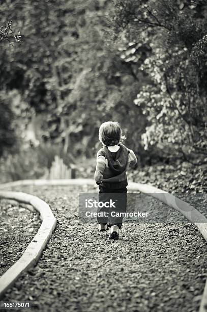 Toddler Walking On Path Stock Photo - Download Image Now - Boys, Child, Children Only