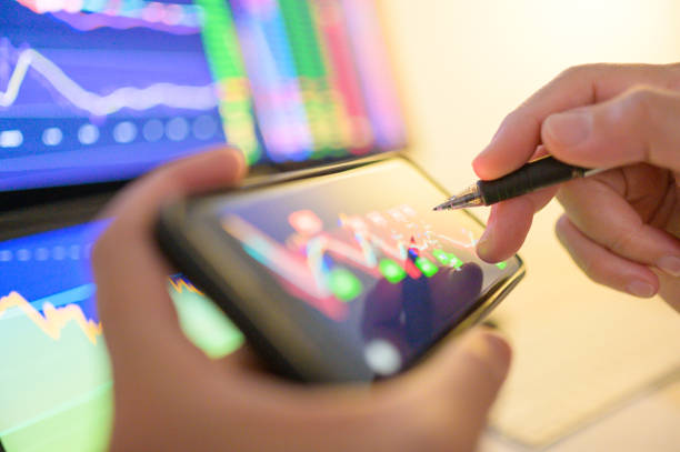 istock Concept Business financial advisor analytic with robot system volume trade and indicator Automatic trading 1651785110