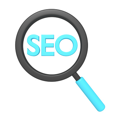 searching SEO with magnifying glass