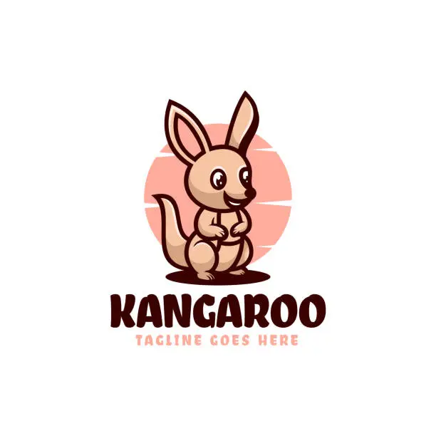 Vector illustration of Vector Illustration Kangaroo Mascot Cartoon Style.