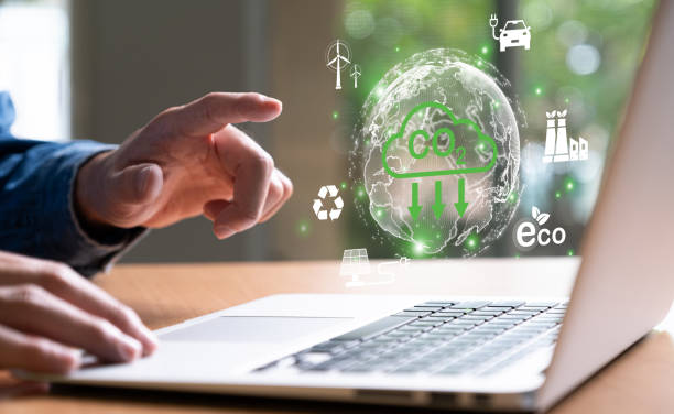 istock Entrepreneur hand point at digital screen dashboard while control and reduce carbon emission for global friendly business or ESG. Business with environment concern, carbon credit and zero emission. 1651870567