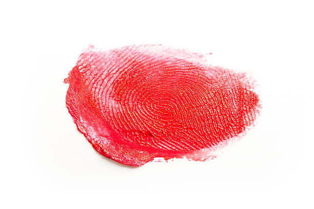 Lipstick fingerprint. stock photo