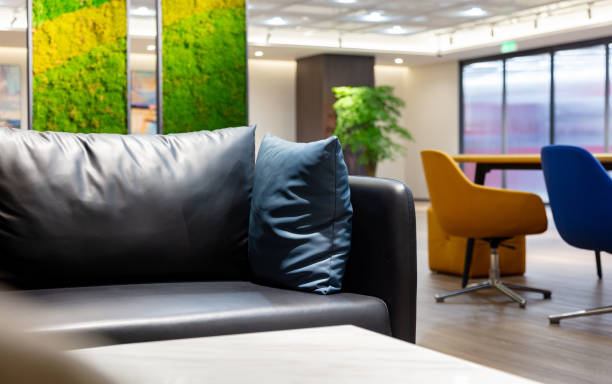 istock The company lobby seating area is equipped with comfortable sofas 1651890386