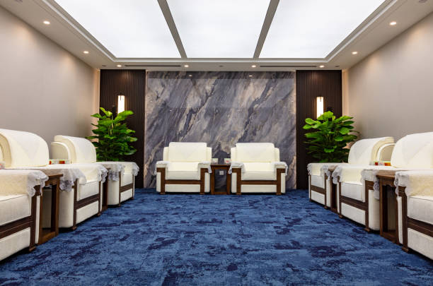 istock Comfortable sofas are placed in the business meeting room 1651894069