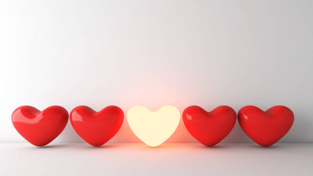 istock Red hearts and glowing hearts on a white background. happiness, enjoyable time,3d rendering 1651920579