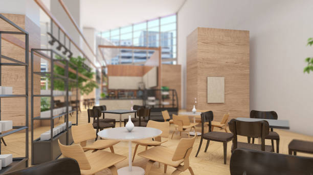 istock shop area Coffee shop and bakery inside the building.,3d rendering 1651923166