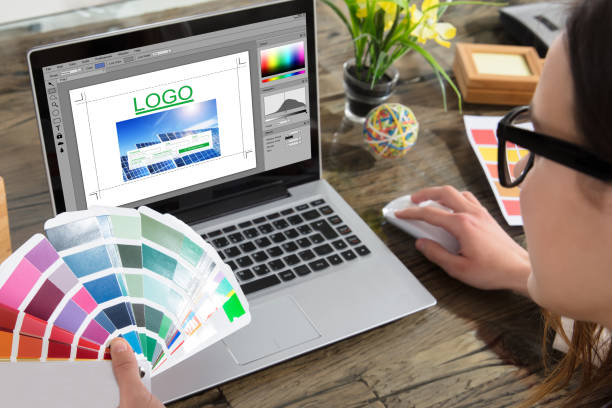 istock Business Woman Making Color Selection For Logo Design 1652005922