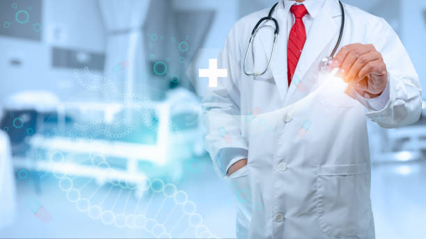 istock Doctor is using electronic pen touching screen for medical diagnostic analysis on modern virtual screen network connection. Medical technology concept. 1652045589