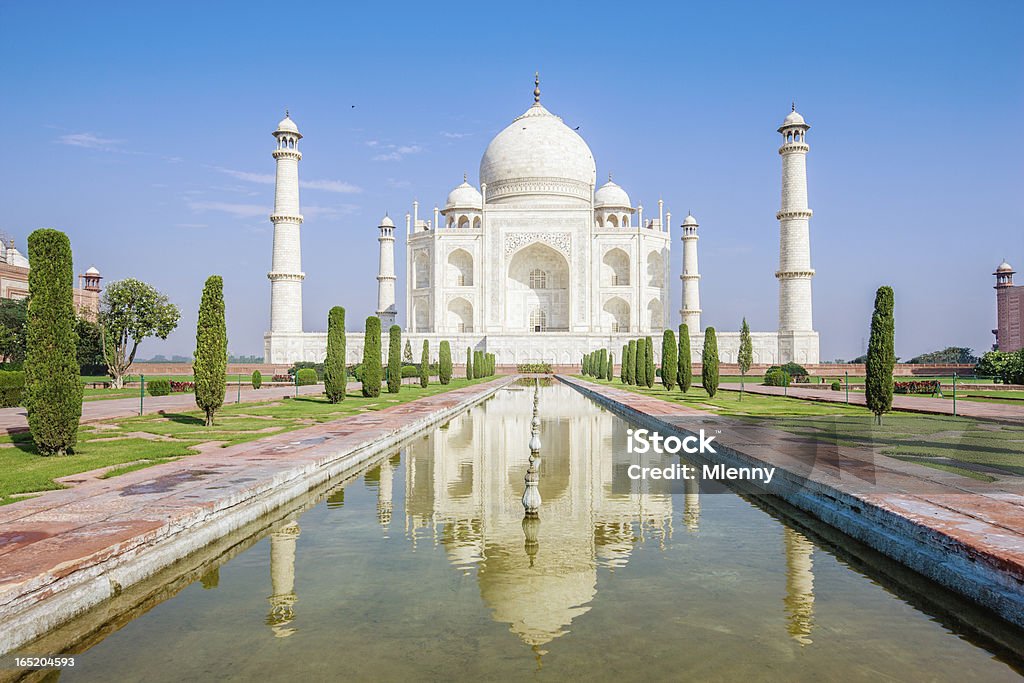 Taj Mahal Agra, India reflejos - Foto de stock de Taj Mahal libre de derechos