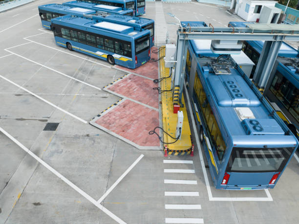 istock Large electric bus charging station 1652057669