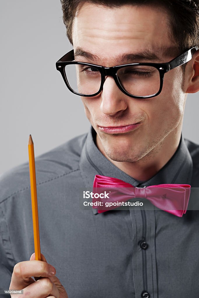 Homem Nerd estudante - Foto de stock de 20-24 Anos royalty-free