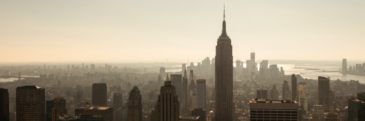 View of the Empire State Building and Manhattan skyline