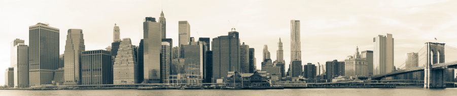 Lower Manhattan skyline panorama