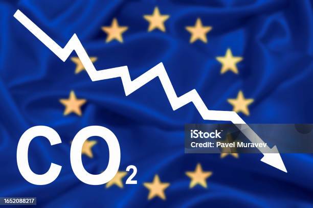 Reducing Co2 Emissions In European Union Lower Co2 Emissions To Limit Global Warming And Climate Change New Law To Decarbonize Industry Energy And Transport Stock Photo - Download Image Now