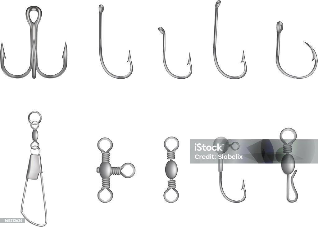 hooks and other fishing equipment vector illustration Fishing Hook stock vector