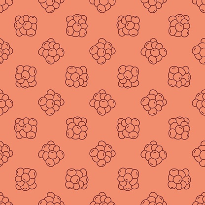 Cocci Bacteria vector concept linear red seamless pattern