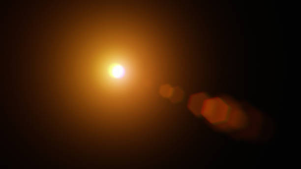 istock Red lens flare overlay on black background design element 1652217825