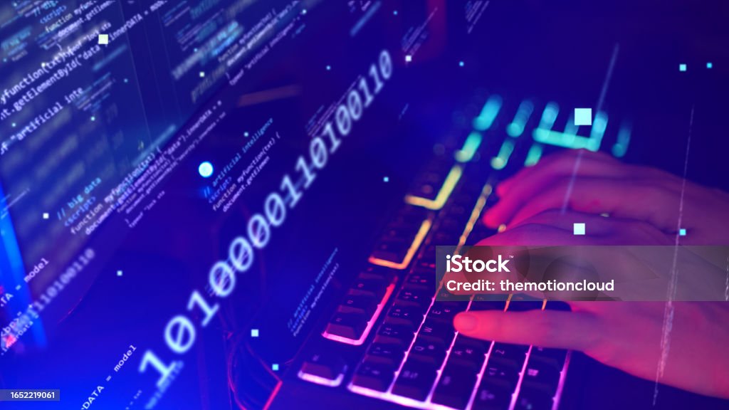 Coding And Scripting On Computer Typing Scripts And Codes On Keyboard ...