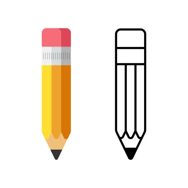 Vector illustration of Pencil Icon Flat Design.