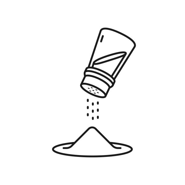 Salt, Salt Shaker or Pepper Shaker Line Icon. vector art illustration