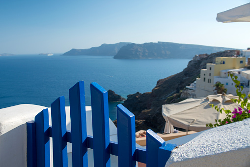 Santori gate facing the volcano in the sea