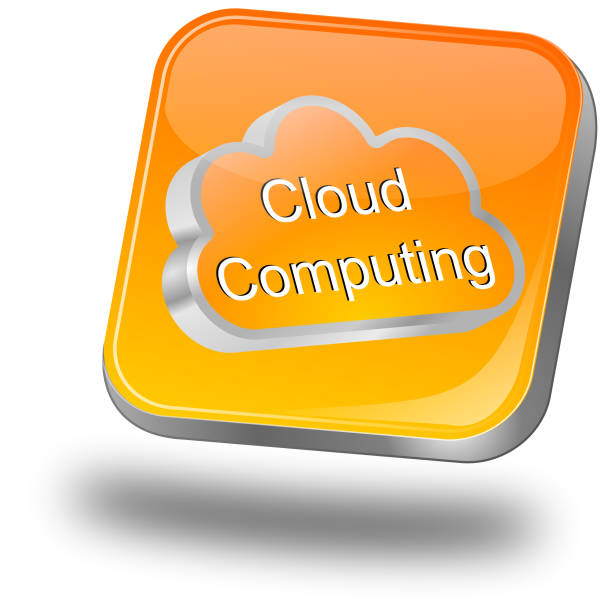 bouton de cloud computing – illustration 3d - web services audio photos et images de collection