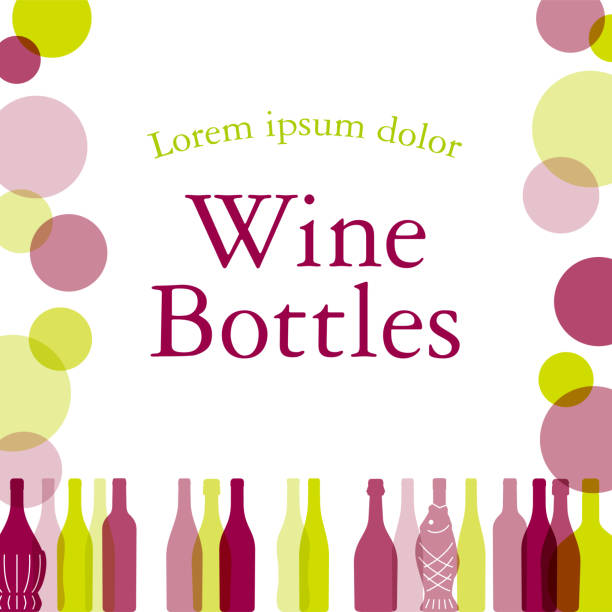 illustrazioni stock, clip art, cartoni animati e icone di tendenza di cornice banner di bottiglie di vino in rapporto 320:300. - wine rack grape liquor store vineyard