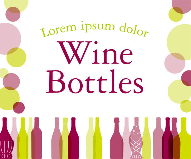 illustrazioni stock, clip art, cartoni animati e icone di tendenza di cornice banner di bottiglie di vino in rapporto 320:250. - wine rack grape liquor store vineyard