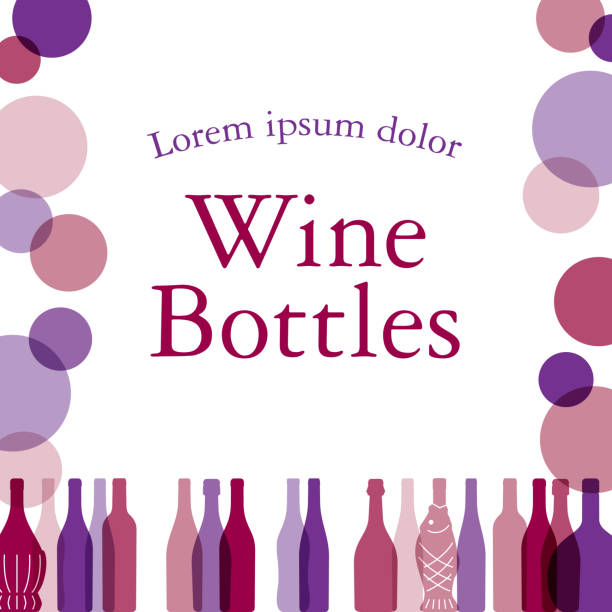 bannerrahmen aus weinflaschen im verhältnis 320:300. - wine rack illustrations stock-grafiken, -clipart, -cartoons und -symbole