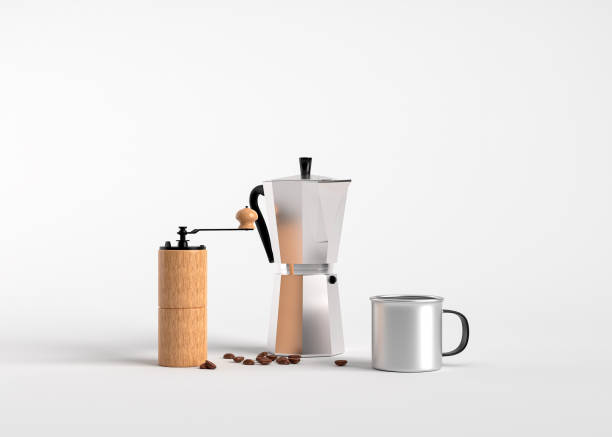 istock 3D render set of coffee drip equipment on white background. 1652284912