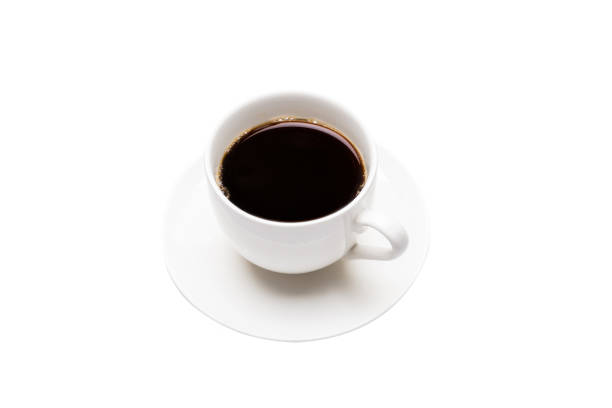 istock Black coffee in a cup on white background 1652289130