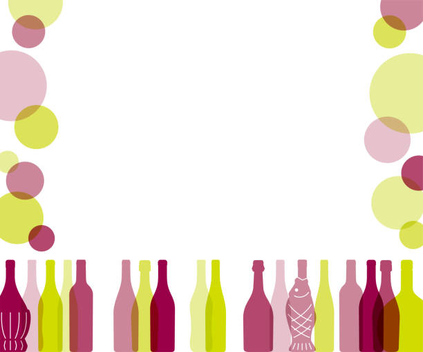 bannerrahmen von weinflaschen im verhältnis 320:250. - wine rack illustrations stock-grafiken, -clipart, -cartoons und -symbole