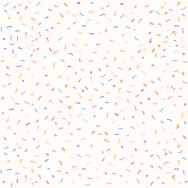 Vector illustration of Pastel sprinkles pattern on white background