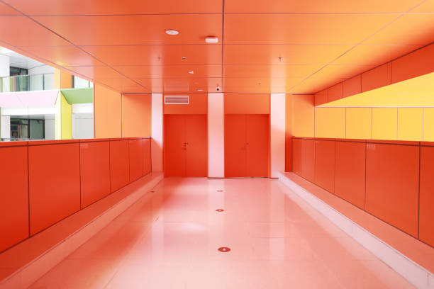 Blur background of empty corridor in hospital.