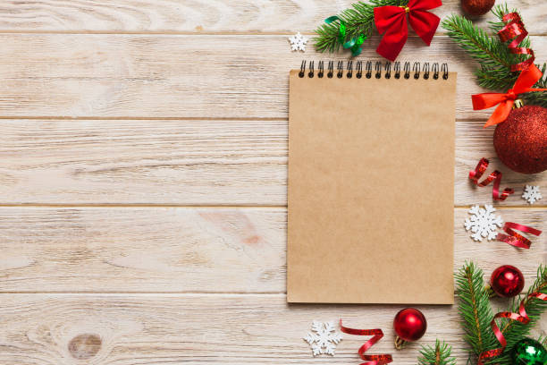 istock Christmas blank greeting card mock-up scene. Creative layout made of Christmas tree branches and paper card note. Flat lay. Nature New Year concept 1652323540